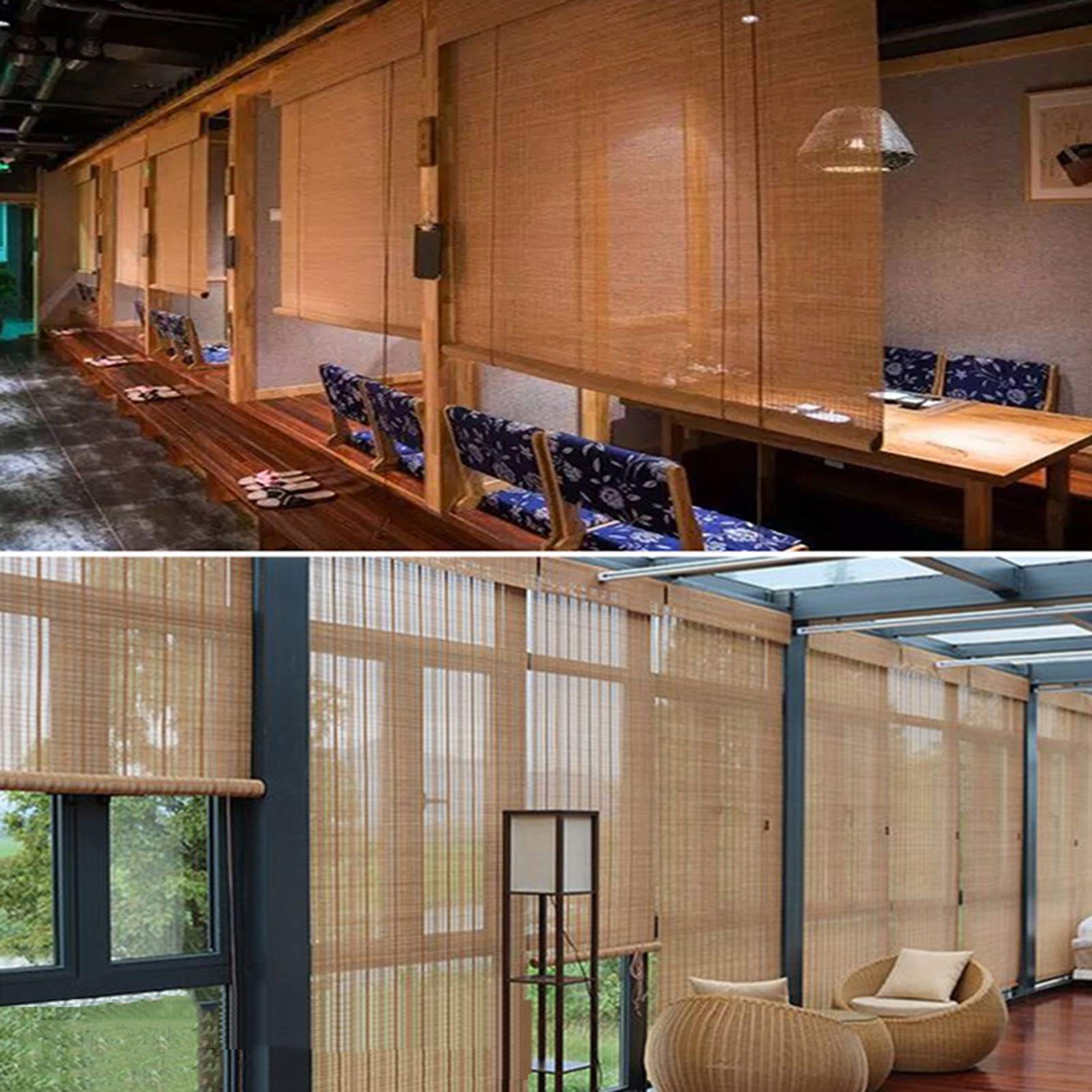 Amazon｜LIANGJUN 竹ロールスクリーン竹はウィンドウシェードを竹